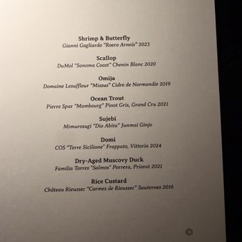 Nōksu - The drink pairing menu - Seafood Near Me - New York, New York Nōksu - The drink pairing menu - Seafood Near Me - New York, New York