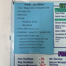 Fresh Catch Seafood - Menu from October 12, 2024 (it changes daily depending on what was caught)