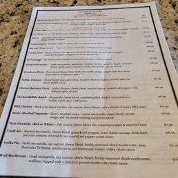 Brick oven pizza menu Brick oven pizza menu