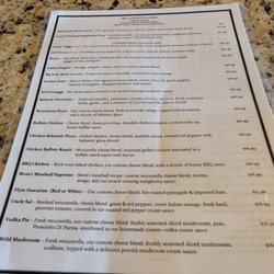 Ricca’s Brick Oven & Bar - Brick oven pizza menu