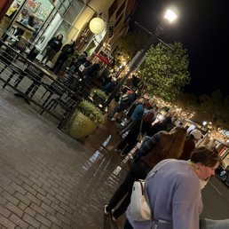 Exterior outside entrance of Revival Ice Cream - Line on Sunday night - Monterey, California Exterior outside entrance of Revival Ice Cream - Line on Sunday night - Monterey, California