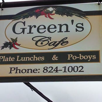 Green's Cafe - Sign hanging out front - Burgers Near Me - Jennings, Louisiana