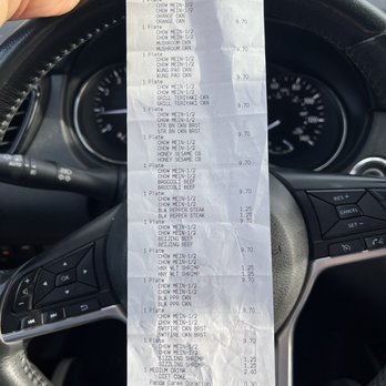 Panda Express - Receipt from my order today. This is why I was parked and I ain't even mad about it. - Chinese Near Me - Phoenix, Arizona