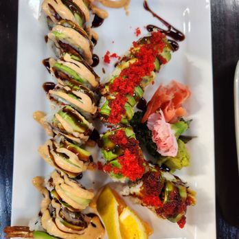 Pat’s Thai Shabu - Dragon roll(left) caterpillar roll(right) - Thai Near Me - Stanwood, Washington