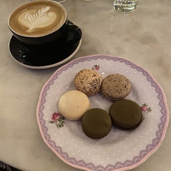Caffe Concerto - Latte (Cold / Hot) and 3 macaroons: Dark Chocolate Macaroon, Oreo Cookie Macaroon, espresso macaroon, Vanilla Bean Macaroon - Pizza Near Me - Los Angeles, California Caffe Concerto - Latte (Cold / Hot) and 3 macaroons: Dark Chocolate Macaroon, Oreo Cookie Macaroon, espresso macaroon, Vanilla Bean Macaroon - Pizza Near Me - Los Angeles, California