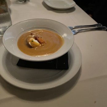 Eddie V's Prime Seafood - Lobster Bisque. Was good just good. Needed cracked pepper!! - Steakhouses Near Me - Houston, Texas Eddie V's Prime Seafood - Lobster Bisque. Was good just good. Needed cracked pepper!! - Steakhouses Near Me - Houston, Texas