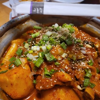 Cafe Gunul - spicy galbi jjim. Went along great with a bowl of rice. Think I could take on 3 bowls of rice with this menu :) - Korean Near Me - Buena Park, California