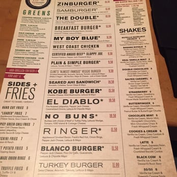 Zinburger - So many good options - Burgers Near Me - Tucson, Arizona