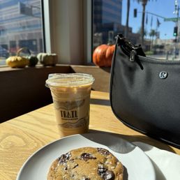 White chocolate mocha, chocolate chip cookie