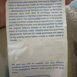 Dillard's - The return policy