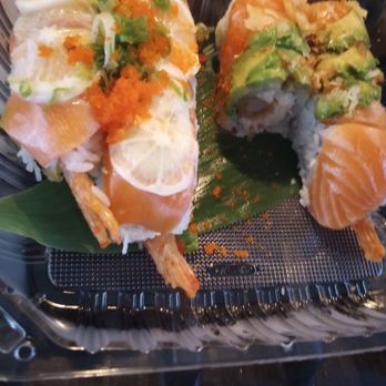 Sei Sushi - Salmon and Garfunkel on left, Flamin' Sake on right - Sushi Bars Near Me - San Diego, California