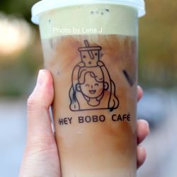 Hey Bobo Cafe - Matcha Coffee Latte (16 oz) ($6.65)