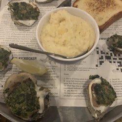 East Pass Seafood & Oyster House - Oysters Rockefeller with grits