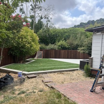 All Season Concrete - After: built up to make it all even and working around a huge drain by the fence - Masonry/Concrete Near Me All Season Concrete - After: built up to make it all even and working around a huge drain by the fence - Masonry/Concrete Near Me