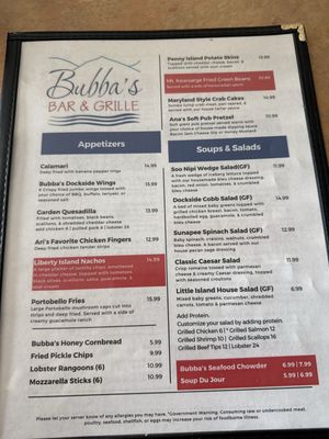 Menu photo 7 Bubba's Bar & Grille Newbury, NH Menu photo 7 Bubba's Bar & Grille Newbury, NH