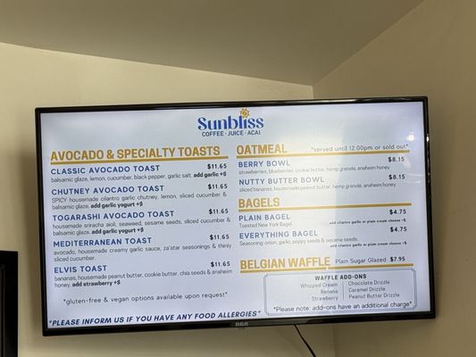 Menu photo 1 Sunbliss Cafe Anaheim, CA Menu photo 1 Sunbliss Cafe Anaheim, CA