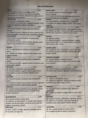 Menu photo 2 Mahi Sushi Bar Mazatlán, SIN