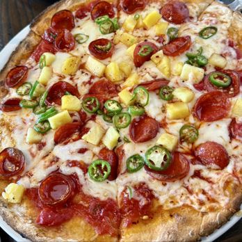 Brew City Grill - Spicy pineapple pizza - Burgers Near Me - Campbell, California Brew City Grill - Spicy pineapple pizza - Burgers Near Me - Campbell, California