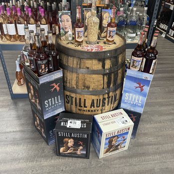 Hot Spot - a barrel of whiskey in a liquor store - Beer, Wine & Spirits Near Me - Austin, Texas