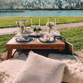 Sittin' Pretty Picnics - Picnic set up with view. - Party & Event Planning Near Me
