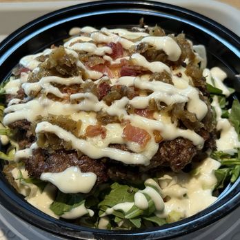 Dog Haus - Double patties Holy Aioli style on a bed of greens. - Hot Dogs Near Me - Glendora, California