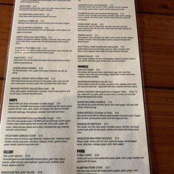 Rangoon Burmese Kitchen - Menu - Burmese Near Me - Honolulu, Hawaii