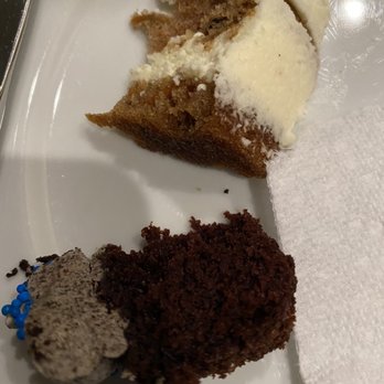 Cake Stand Desserts - carrot cake and chocolate cupcake - Bakeries Near Me - Boca Raton, Florida