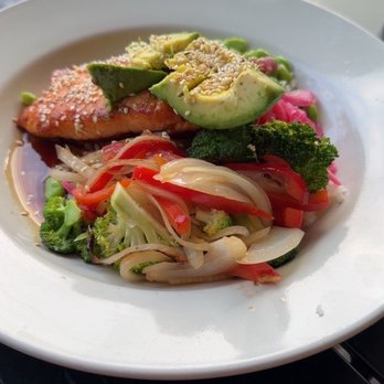 Heather's - Teriyaki salmon bowl - Coffee & Tea Near Me - Minneapolis, Minnesota