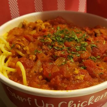 Surf Up Chicken - Spaghetti with meat sauce - Fast Food Near Me - Carlsbad, California