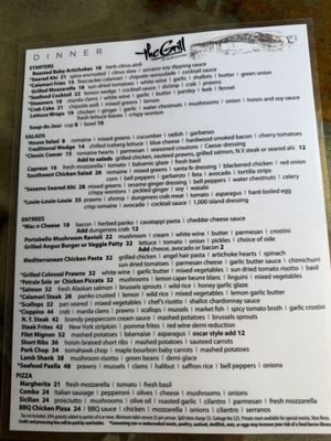 Menu photo 1 The Grill At Quail Corners Reno, NV