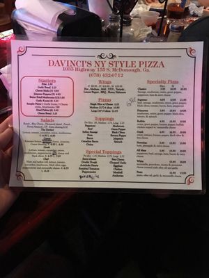 Menu photo 5 Davinci's NY Style Pizza Mcdonough, GA