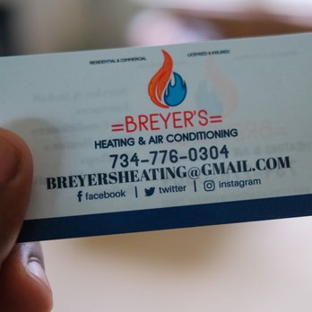 Breyer's Heating & Air Conditioning - Business card - Heating & Air Conditioning/HVAC Near Me - Belleville, Michigan