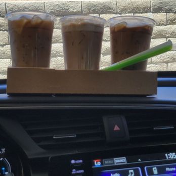 Vista Donuts - 2 Vietnamese coffee 1 Boba Milk Tea, that one is in the middle - Donuts Near Me - Lake Elsinore, California Vista Donuts - 2 Vietnamese coffee 1 Boba Milk Tea, that one is in the middle - Donuts Near Me - Lake Elsinore, California