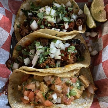 La Casa Del Tacos - Two steak and chorizos and one pollo! - Food Stands Near Me - Bridgeville, Pennsylvania