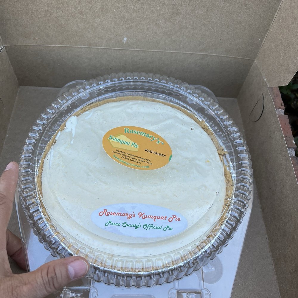 Olga's Bakery - Kumquat pie! Cant wait to get to the car and disrespect it lol - Bakeries Near Me - Dade City, Florida Olga's Bakery - Kumquat pie! Cant wait to get to the car and disrespect it lol - Bakeries Near Me - Dade City, Florida