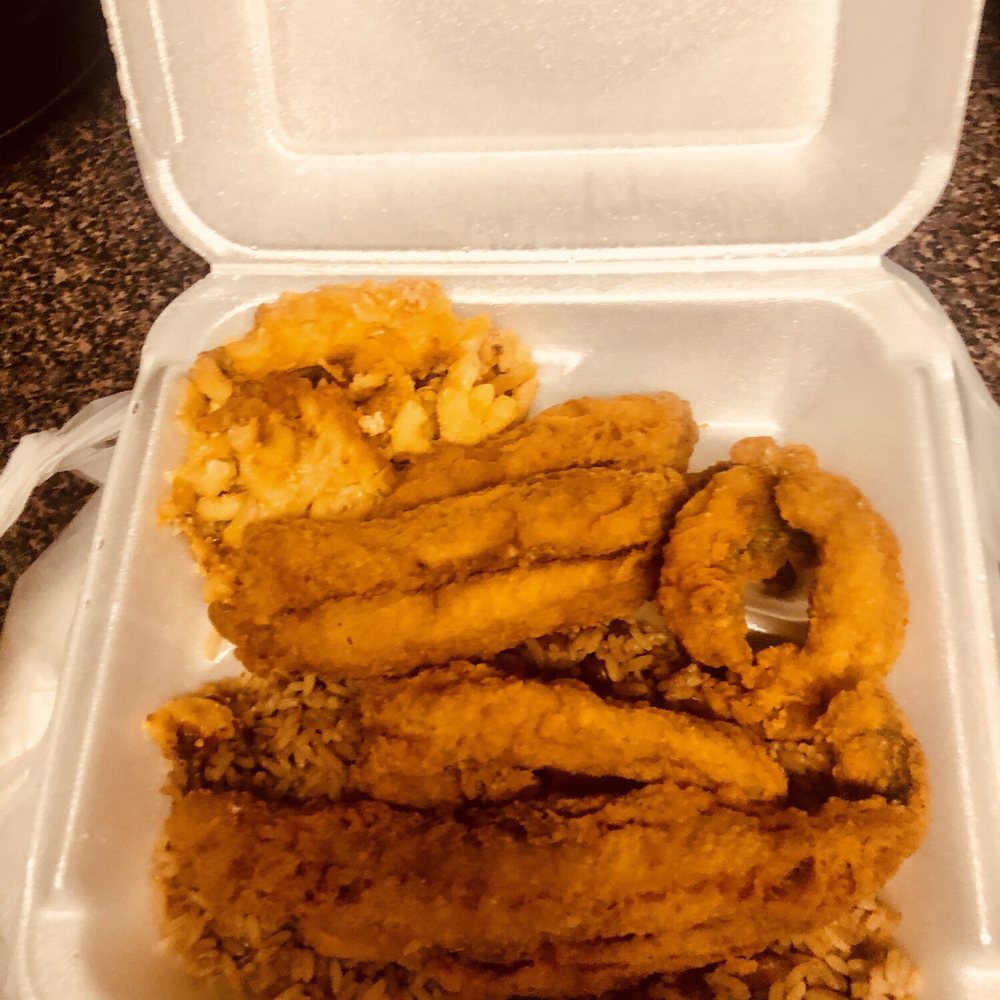 Large Whiting Platter w/Rice & Beans/Mac & Cheese Large Whiting Platter w/Rice & Beans/Mac & Cheese
