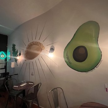 VSPOT - avocado on the wall of a restaurant - Vegan Near Me - Brooklyn, New York