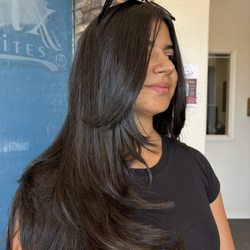 Haircut layers face frame