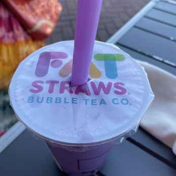 Fat Straws BOBA & Mochi Donuts - Taro Milk Tea - Bubble Tea Near Me - Richardson, Texas