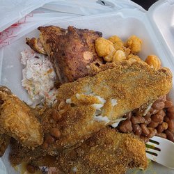 Ole Times Country Buffet - Catfish, crab salad delicious,  Shrimp. Beans. Chicken and broccoli
