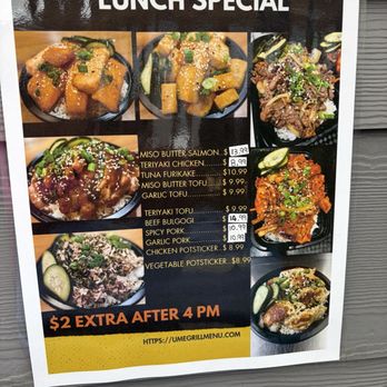 Ume Grill Onigiri House - Menu 2/22/26 lunch specials with prices - Japanese Near Me - Eugene, Oregon Ume Grill Onigiri House - Menu 2/22/26 lunch specials with prices - Japanese Near Me - Eugene, Oregon
