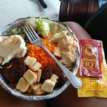 The Halal Guys - Falafel platter with added okra and croutons from home. - Middle Eastern Near Me - Chicago, Illinois The Halal Guys - Falafel platter with added okra and croutons from home. - Middle Eastern Near Me - Chicago, Illinois