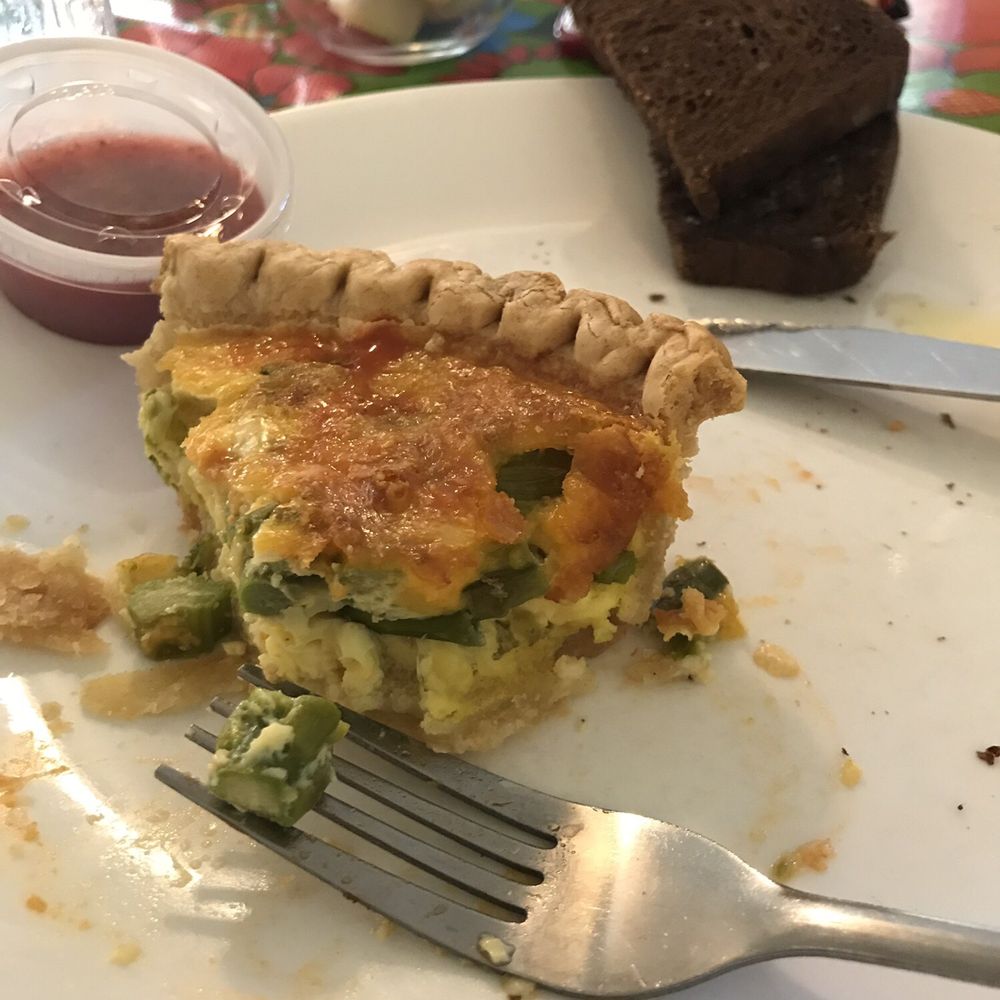 Cottage Garden Cafe - Local asparagus quiche--half gone & delicious - American Near Me - Pentwater, Michigan Cottage Garden Cafe - Local asparagus quiche--half gone & delicious - American Near Me - Pentwater, Michigan