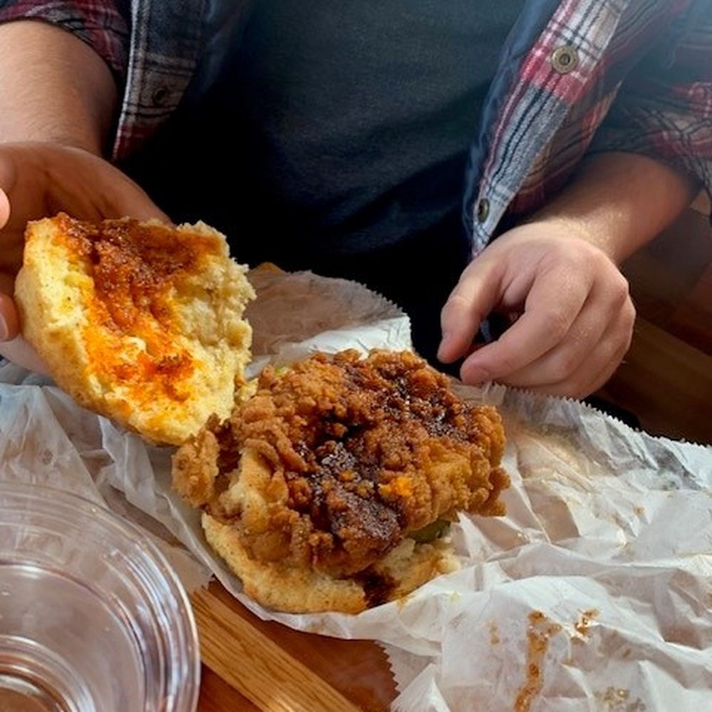 Scratch Biscuit Company - Spicey Chicken packing some heat. - Breakfast & Brunch Near Me - Roanoke, Virginia Scratch Biscuit Company - Spicey Chicken packing some heat. - Breakfast & Brunch Near Me - Roanoke, Virginia