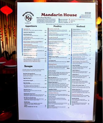 Menu photo 1 Mandarin House La Jolla, CA Menu photo 1 Mandarin House La Jolla, CA