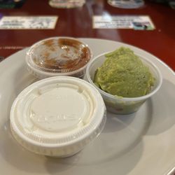 Wrangler's Bar and Grill - You get the salsa, guac and sour cream on the side w the nachos.