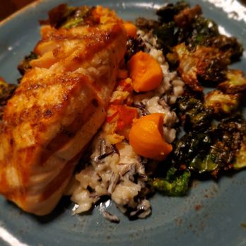 Sea Level NC - Salmon entree (upgraded to lobster wild rice risotto). DELICIOUS!!! - Seafood Near Me - Charlotte, North Carolina Sea Level NC - Salmon entree (upgraded to lobster wild rice risotto). DELICIOUS!!! - Seafood Near Me - Charlotte, North Carolina