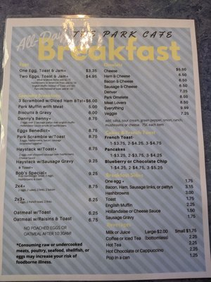 Menu photo 4 The Park Cafe Braham, MN