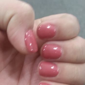 Essential Nails - Acrylic overlay (no tips, just acrylic on my natural nail beds). Gel on top. LOVE. $33 - Nail Salons Near Me - San Diego, California