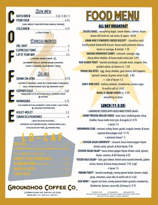 Menu photo 2 Groundhog Coffee Sheffield, AL Menu photo 2 Groundhog Coffee Sheffield, AL
